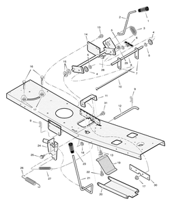 Mower Housing Suspension Diagram and Parts List for 309000X8NA  Briggs and Stratton Lawn Tractor